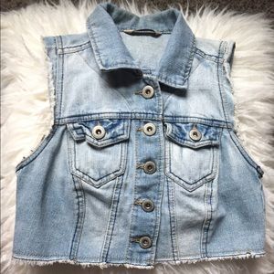 Denim Cropped Vest